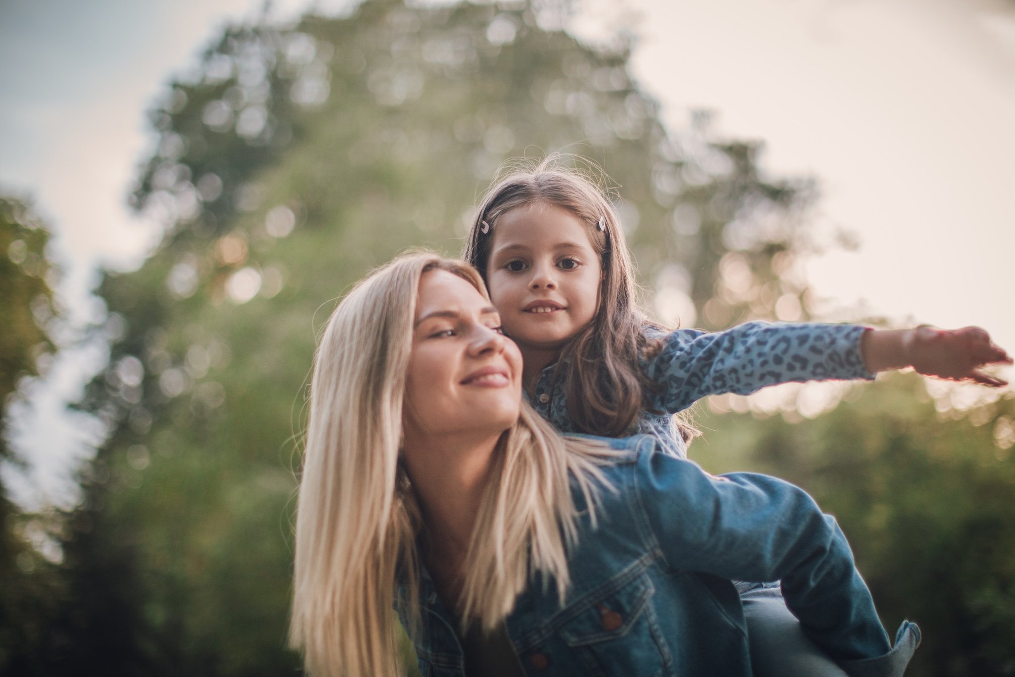 Happy daughter and mum